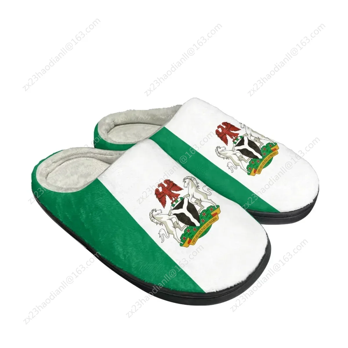 Nigerian Flag Design Indoor Casual Slippers Winter Warm Couples Comfy Footwear Non-Slip Women Cotton Slippers Print On Demand