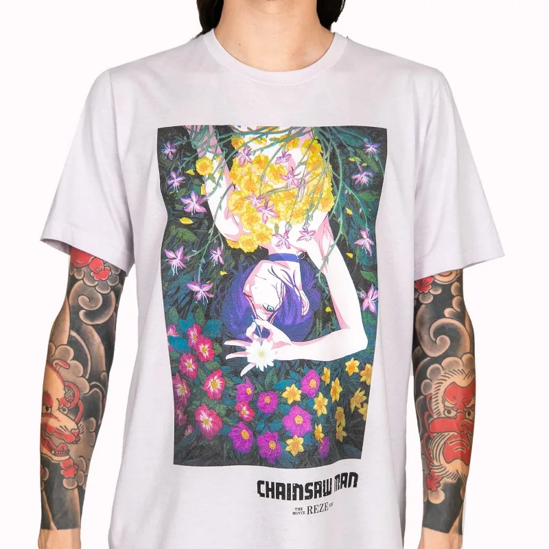 

Летние мужские футболки японского аниме бензопила человек резе графическая одежда Harajuku Y2K большие хлопковые топы с короткими рукавами спортивная одежда