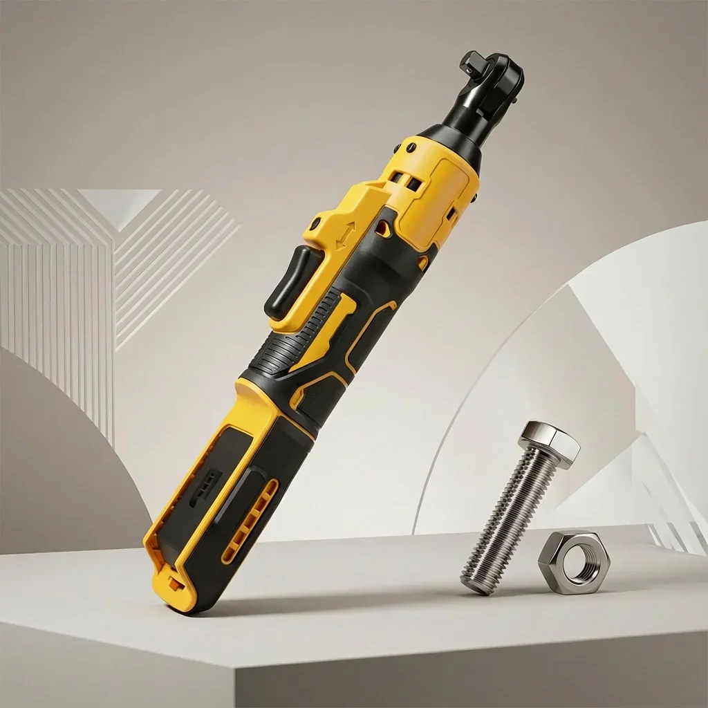 

20V High Torque Brushless Cordless Impact Wrench Right Angle Ratchet Tool Industrial Power Wrench for Automotive Repair