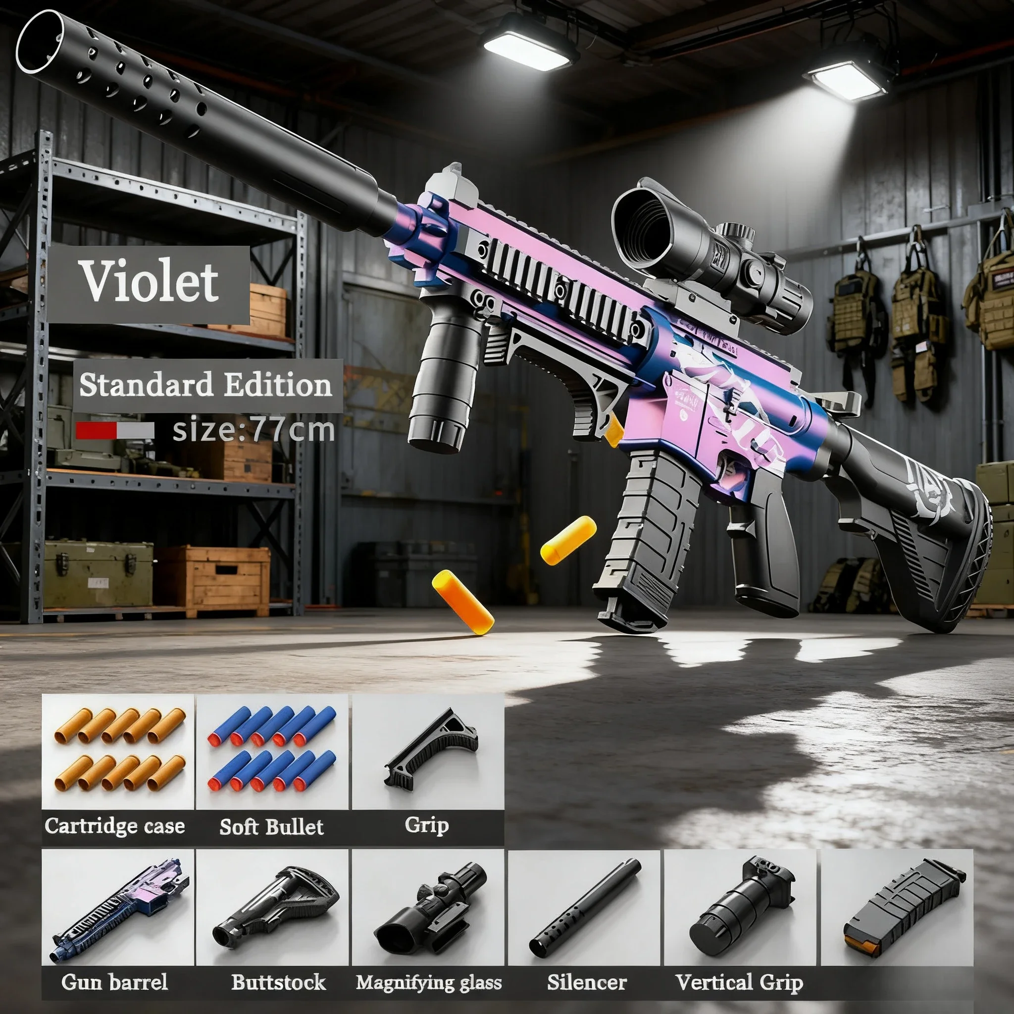 

Dumped M416 Soft Bullet Gun Toy Gun Can Be Fired Manually Loaded Assault Rifle Submachine Gun Model Christmas Birthday Gift 2025