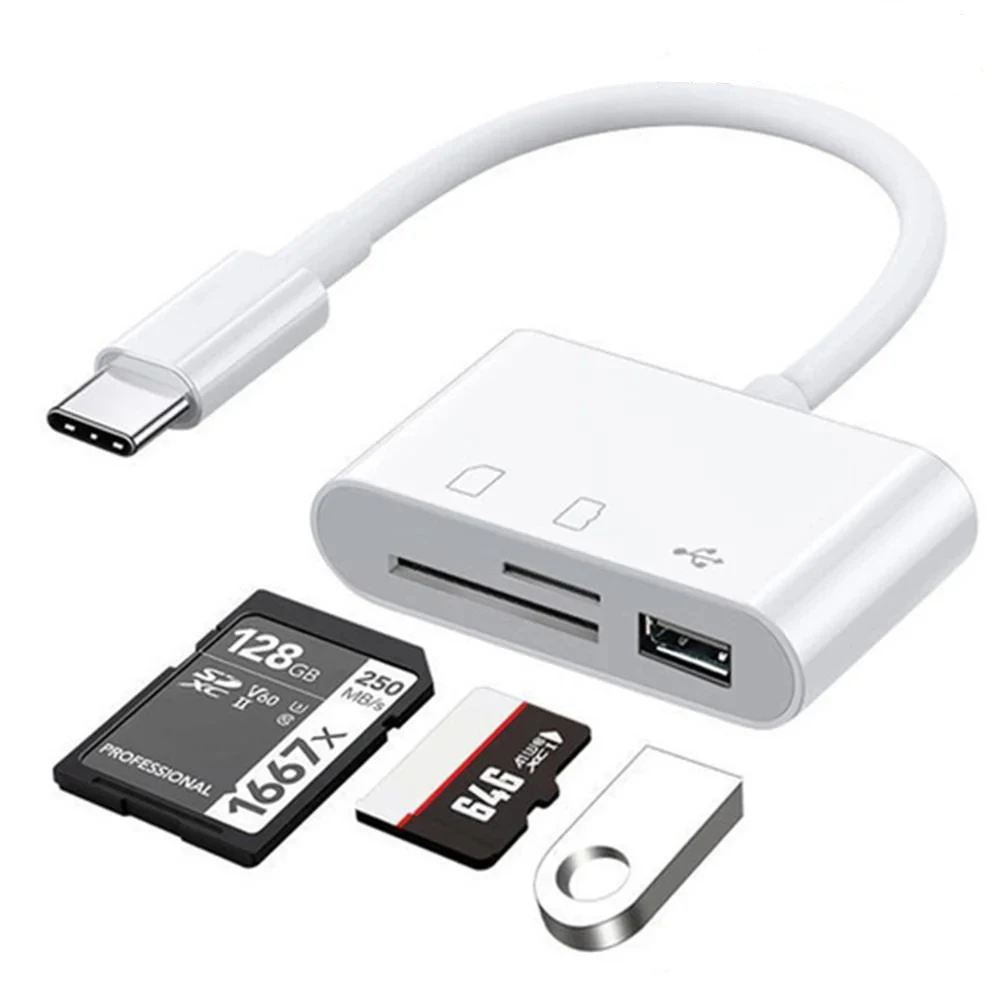 

3 в 1, адаптер Type-C для чтения карт памяти TF, SD, OTG, USB C, USB 2,0, разъем для карт для Samsung, Xiaomi, Macbook, адаптер USB Type-C