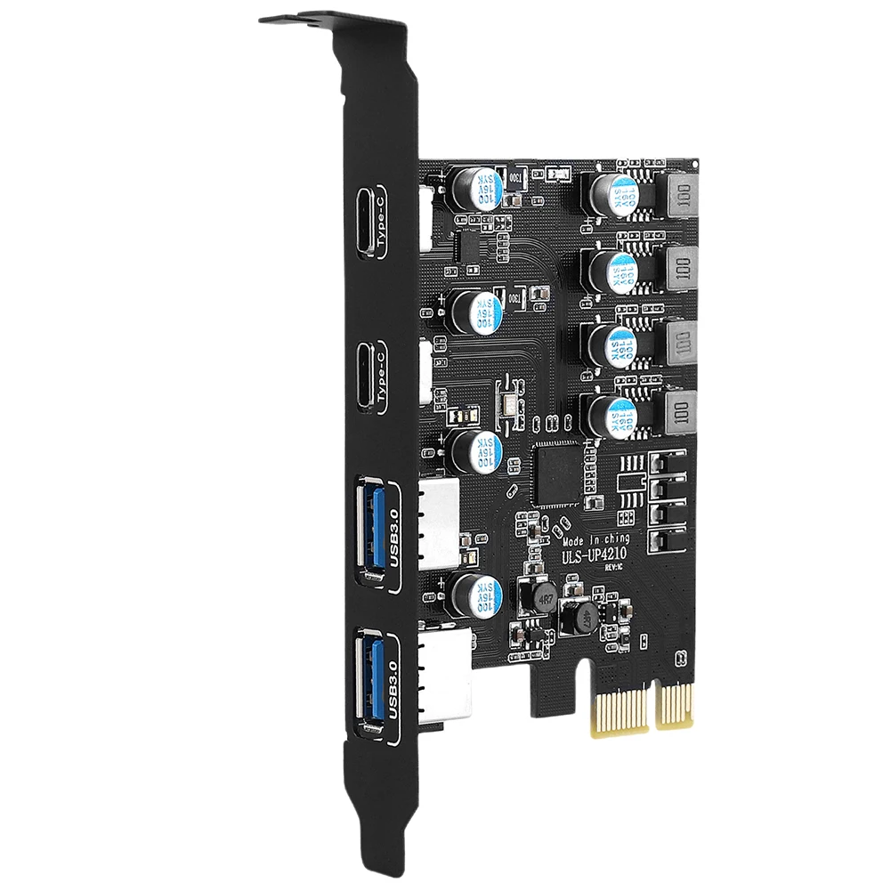 

Expansion Board 2*USB A Port+2*USB C Port/USB3.2 GEN1 USB3.0 PCI Extension Card for Windows7/8/10/11/MacOS/Linux