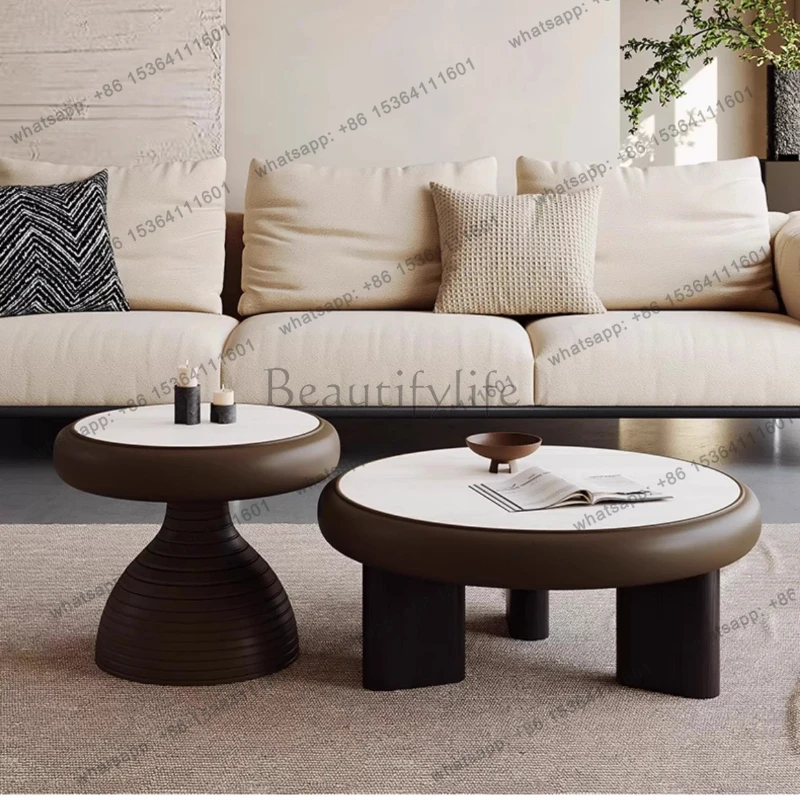 

Retro minimalist size round coffee table combination living room household small apartment creates a modern minimalist