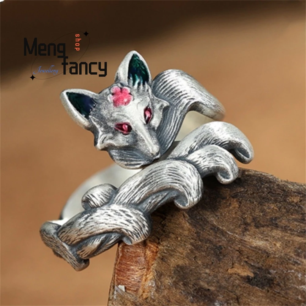 

Silver Nine-Tailed Spirit Fox Ring Is A Cute Little Fox With Retro Court Style And Niche Style Fashion Exquisite Elegant Jewelry