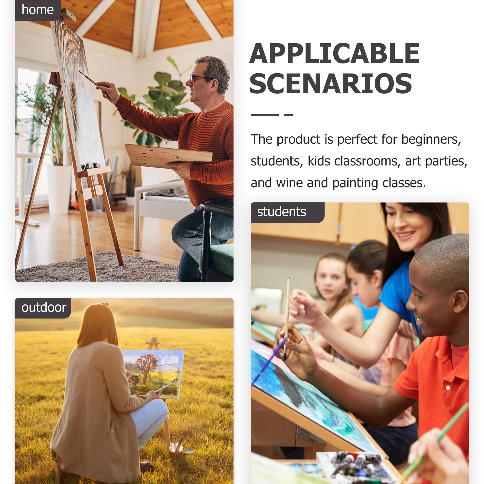 

1Set Easel Tray Parts Durable Replaceable Compact Adjustable Professional Easel Accessories for Painting Stand Classroom Art