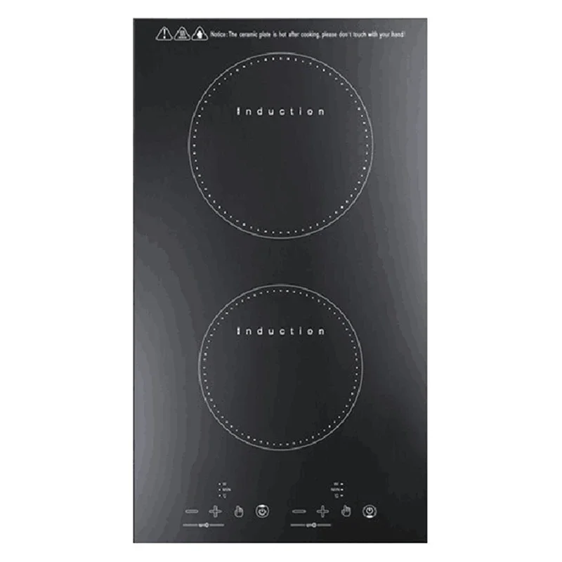 المطبخ 2 حلقات طباخ السيراميك التعريفي كوكتوب مزدوج طباخ كهربائي الفرن التدفئة طباخ موقد كهربائي لوحة الطبخ العمودية