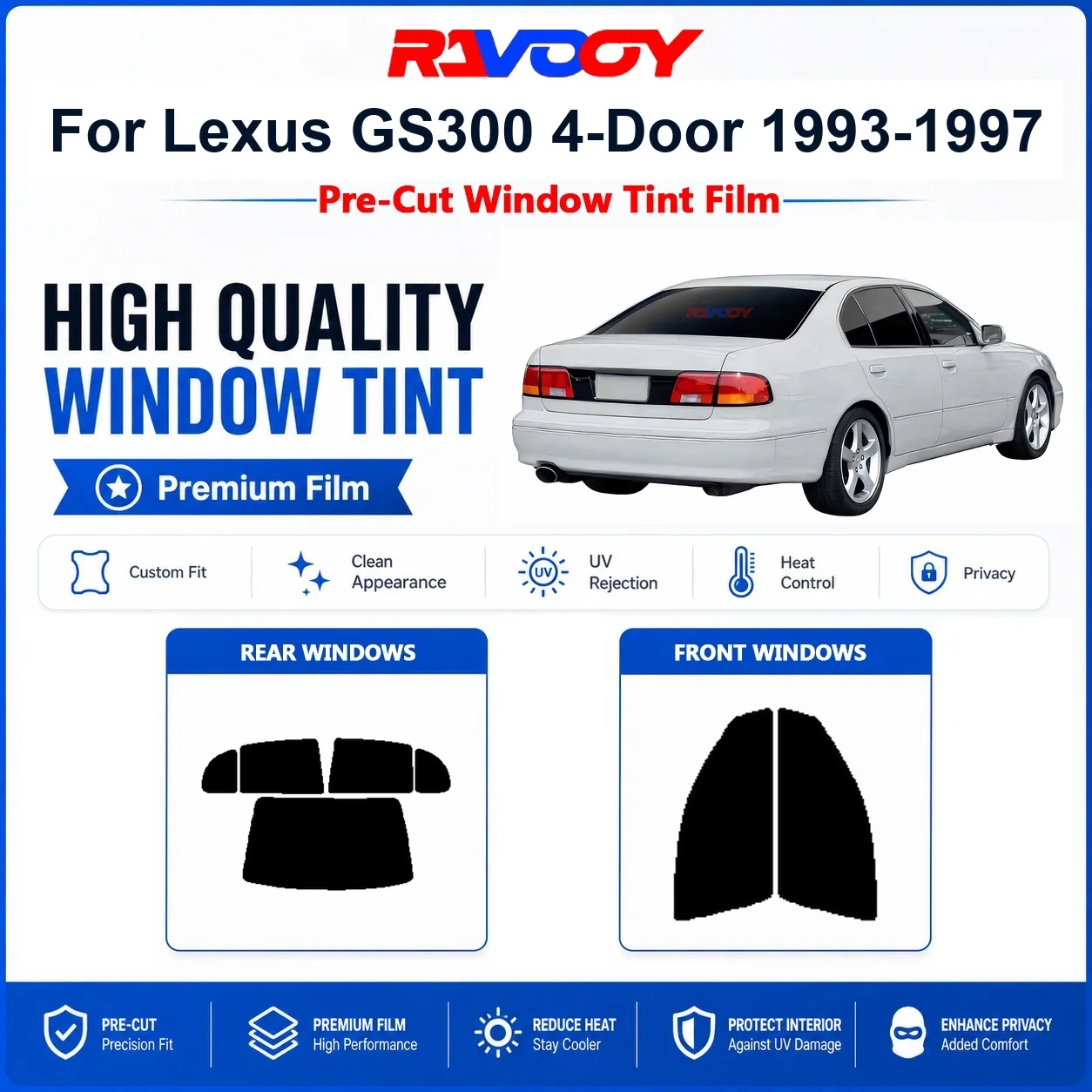 premium-pre-cut-window-tint-for-lexus-gs300-4-door-1993-1997-front-rear-windows-uv-heat-rejection-privacy-film
