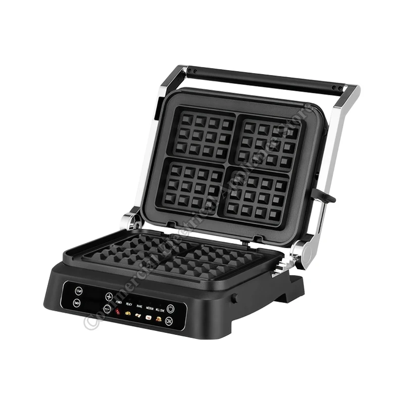Frying Steak aker 2 In 1 agnetic Plate Touch Screen Waffle hine Panini Sandwich hine Frying hine