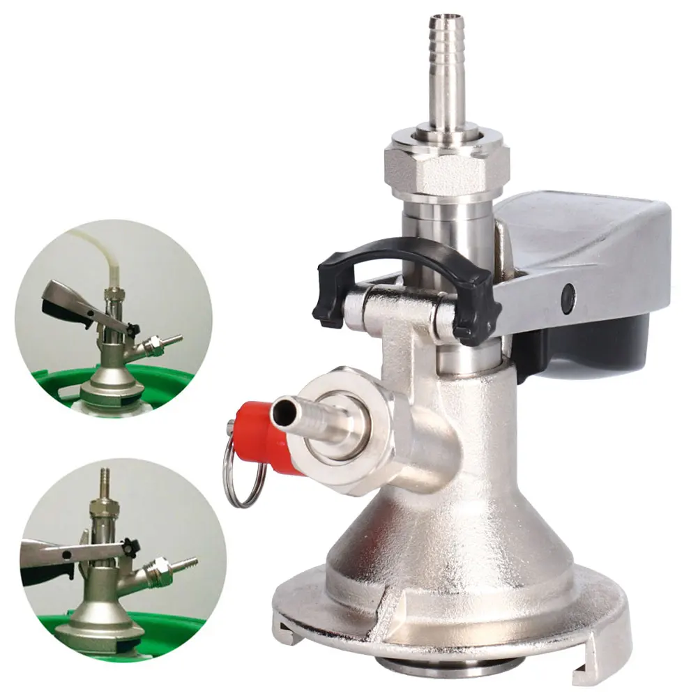 

Beer Keg Tap Distributor Coupler with Relief Valve Brewing Accessory Beer Keg Coupler G5/8 A Type Stainless Steel