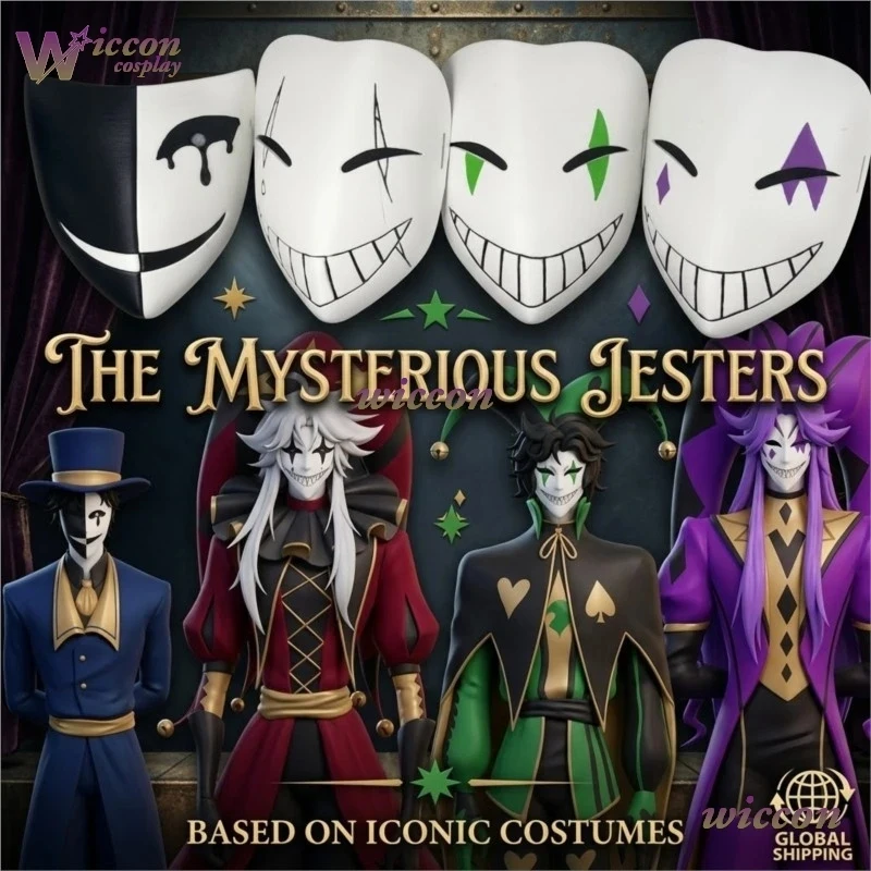 

6'h\b/5;e,8\v,5/usgz/ The Freak Circus Pierrot Harlequin Ticket Taker Doctor Jester Handcraft Cosplay Mask Headdrd;5'b\7/m'