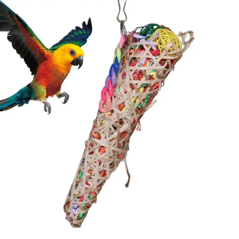 Bird Chew Toys Safe Parrot Chewing Toy For Cage Fun Sparrow Chew Toy For Parakeet Macaws And Other Bird Species