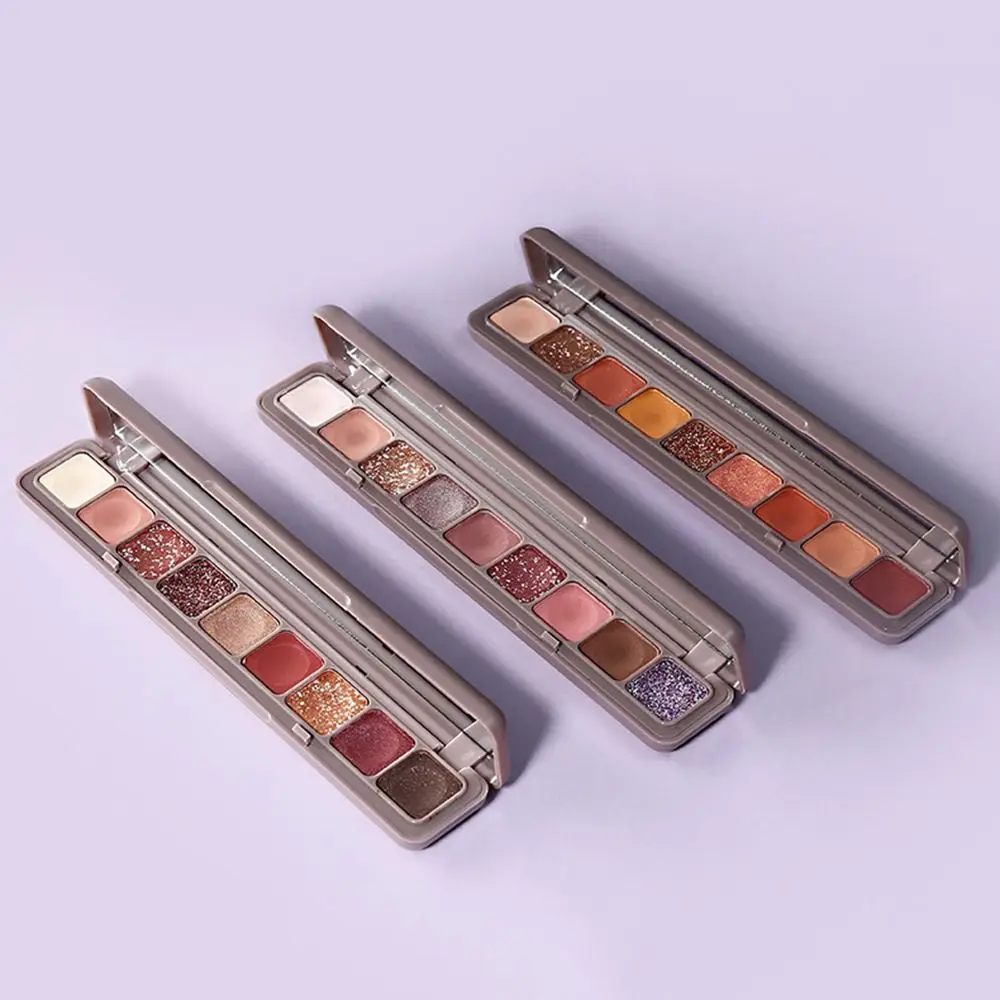 Waterproof 9 Color Eyeshadow Palette Long Lasting Shimmer Keyboard Fingertip Eyeshadow Plate Natural Glitter