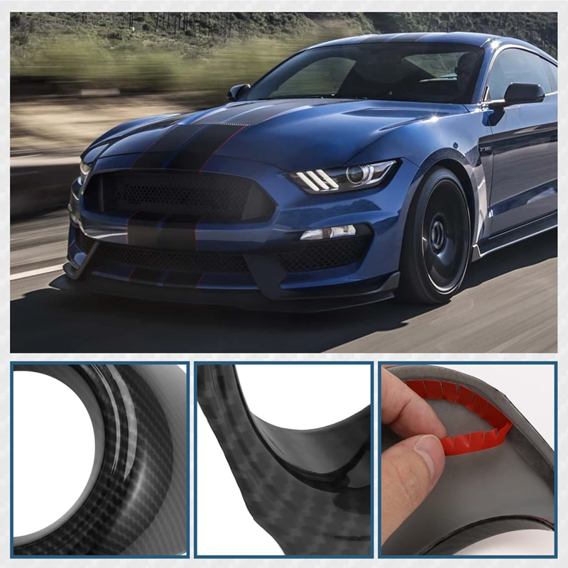 Car Front Fog Light Trim Ring For Ford Mustang 2015-2017 Fog Lamp Protection Cover Carbon Fiber