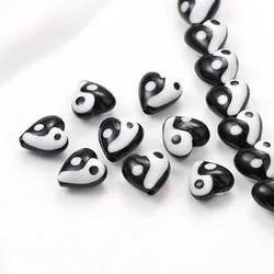 Murano Lampwork Tai chi Yin And Yang Ball Heart Glass Bead For Earring Necklace Jewelry Making