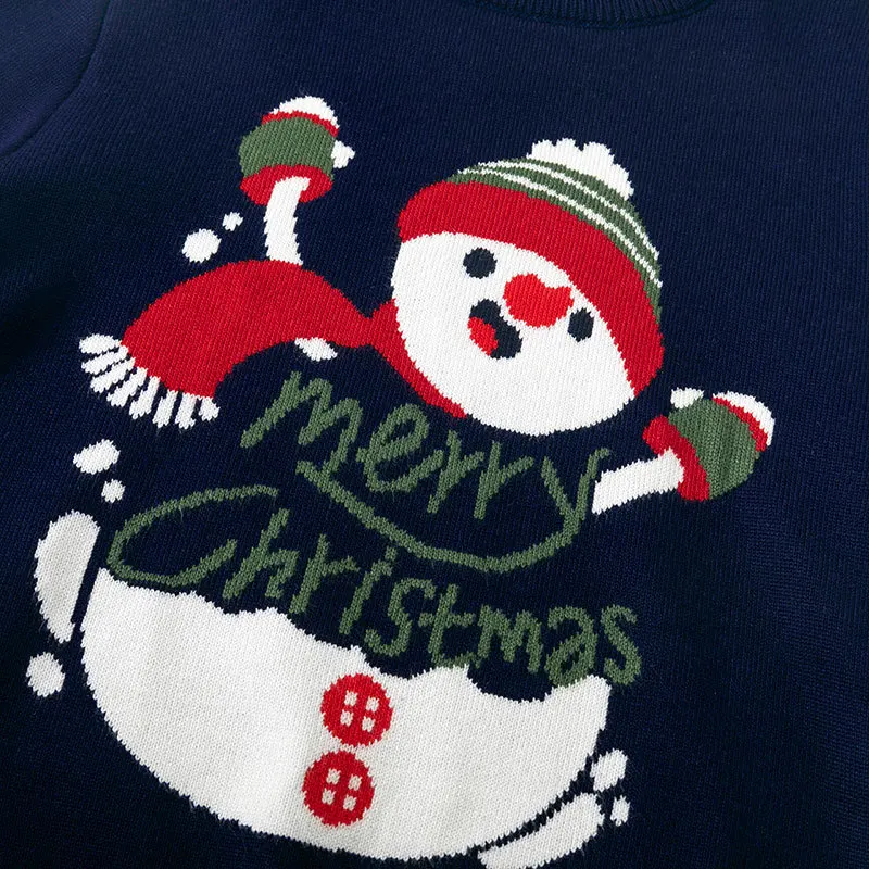 Factory direct sales of new European, American autumn and winter children's Christmas cartoon snowman sweater for boys and girl