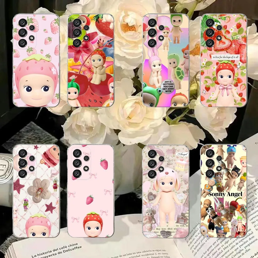 S-Sonnies Angels Fruits Phone Case For Samsung S30,S23,S21,S22,S20 Ultra,S20 FE lite,S10,S9,S8 PIus Cover Clear