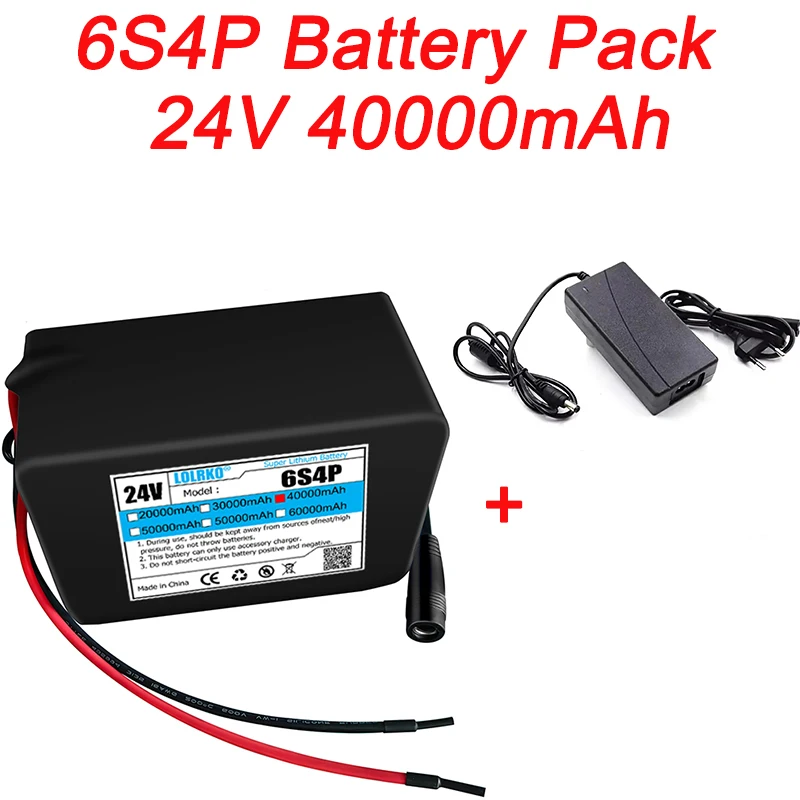 6s4p 24V 40Ah 18650 Battery Lithium Battery 25.2v 40000mAh Moped /Electric/Li Ion Battery Pack