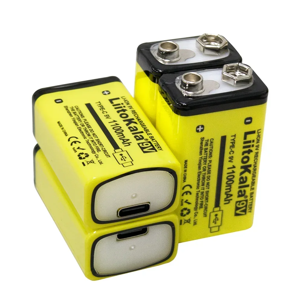 Новая литиевая аккумуляторная батарея LiitoKala 9 В 1100 мАч USB 6F22 для мультиметра, микрофона, игрушки, гитары, КТВ