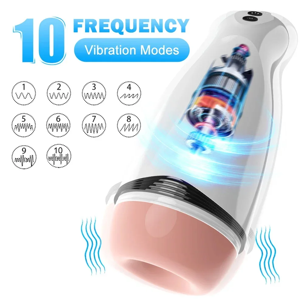 Automatic Male Masturbator Blowjob Vibration Machine Real Vagina Pocket Pussy Penis Oral Masturbation Cup Adult Sex Toy for Man