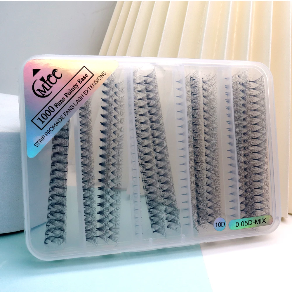 Handmade 0.03 8D 10D 12D 14D 16D 20D Rapid Mega Storage Lash Tray 1000 Eyelash Extensions Pointy Base Promade Volume Fans