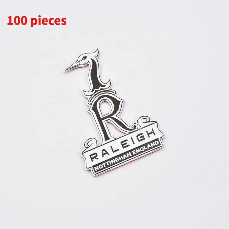 

10 0.Zhang.Custom Aluminum Metal Badge Bike Stickers Private Label Emblems Bronze Tube