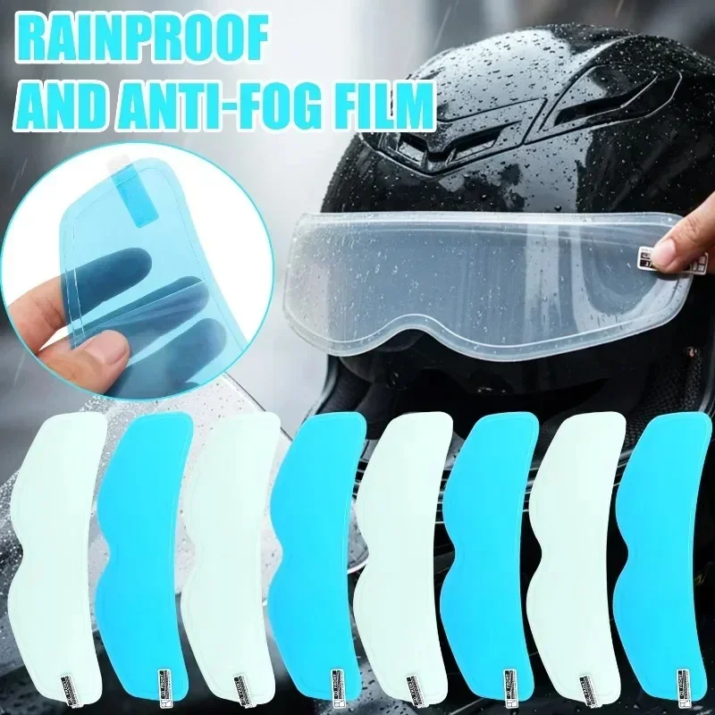 1/4PCS Motorcycle Helmet Visor Film Anti Fog Rainproof Shield Sticker Nano Coating Technology Clear Len Insert Moto Accessory