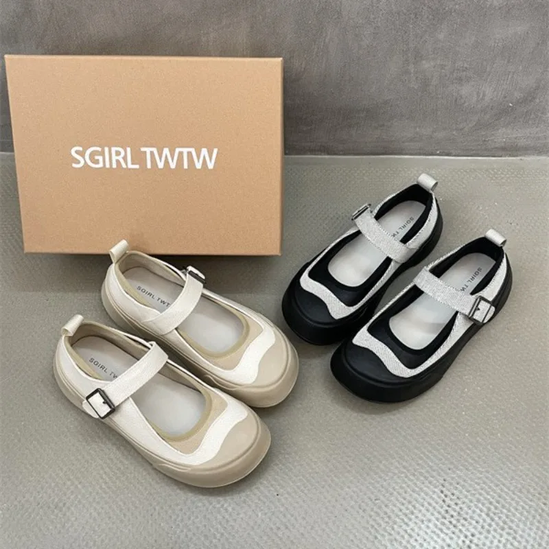 

Ugly Cute Platform Mary Jane Shoes Women's 2025 New Hollow Breathable Velcro Lightweight Casual Sneakers