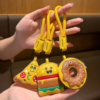 Creative Leather Donut Keychain Girls Book Bag Pendant Cartoon Cute Wind Pendant