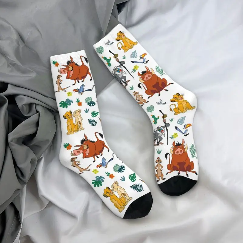 Cute Mens The Lion King Dress Socks Unisex Warm Breathbale 3D Printing Crew Socks