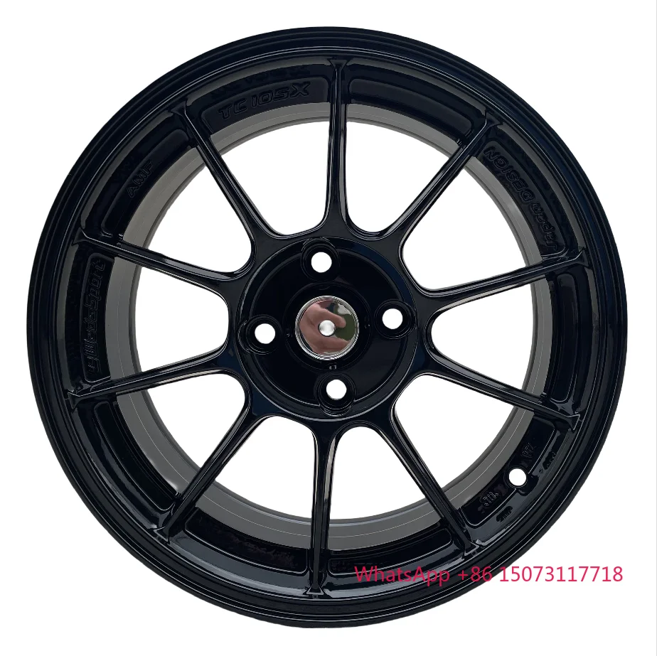 

15 Inch 4X100 TC105x Passenger Car Wheels Bronzed Black Hyper Black Finish Compatible with for for Kia Models