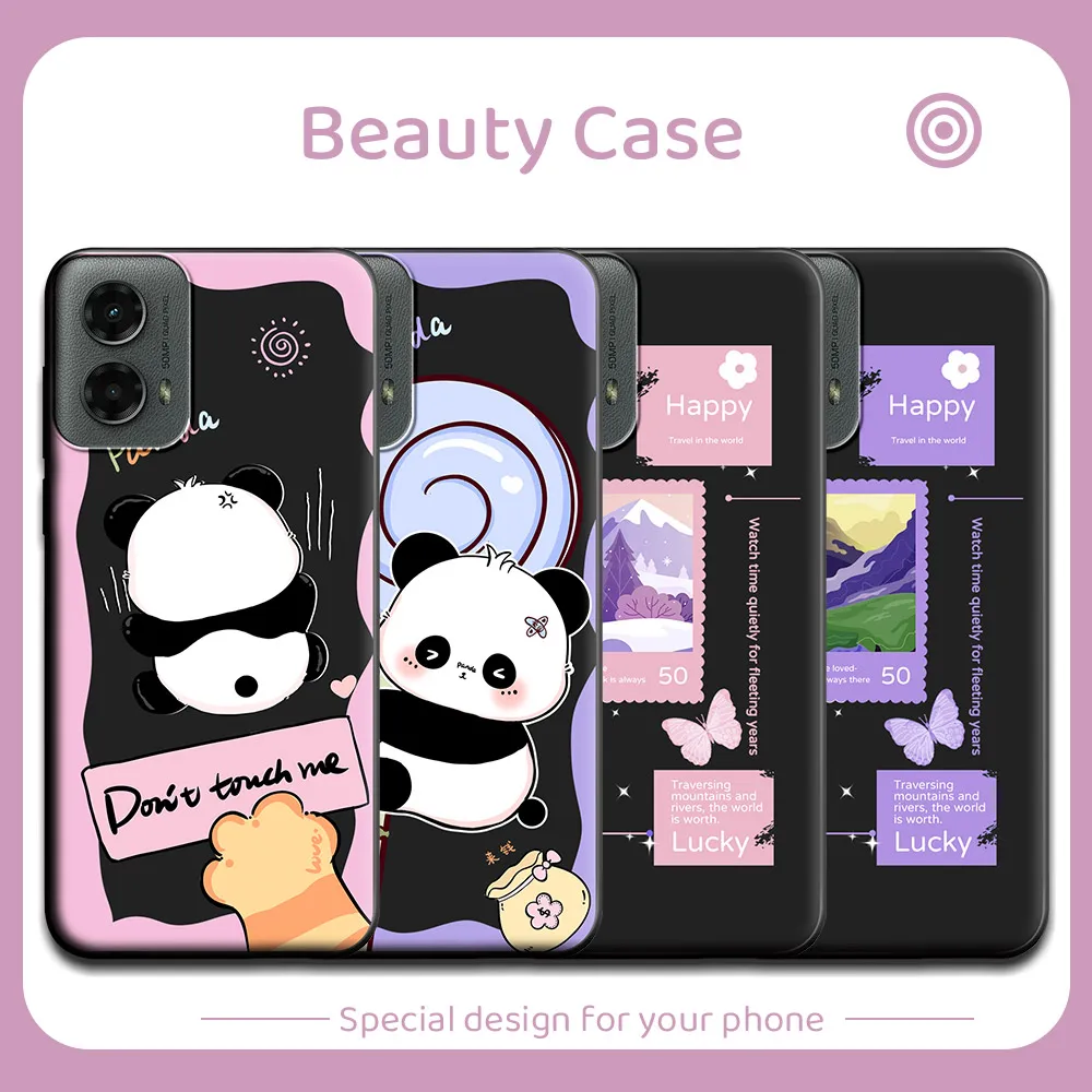 For Motorola Moto G 5G 2024 Case Cute Flower Soft Silicone Couple Phone Case For Moto G 5G 2024 Protect Shockproof Cartoon Cover