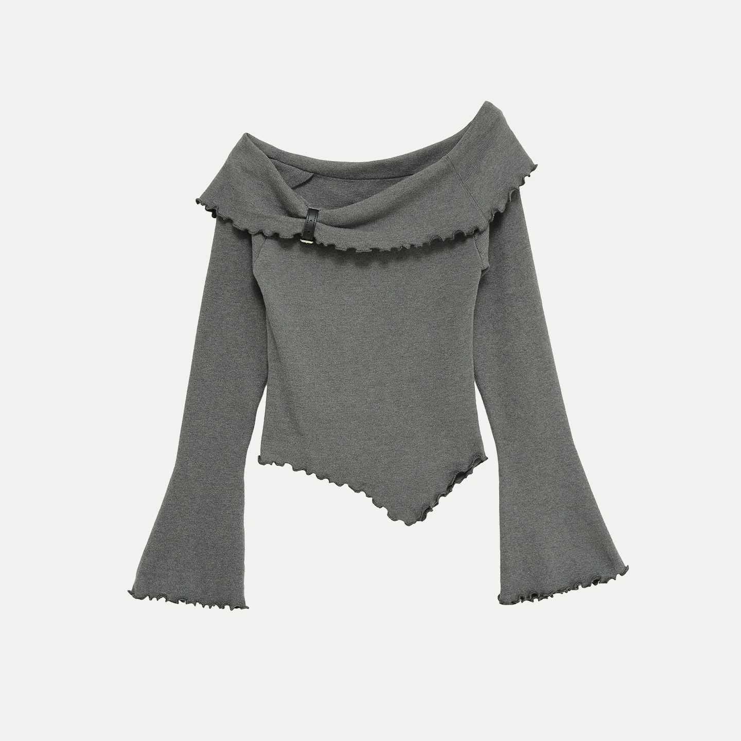 

Faion Asymmetric ort Knitted Sweater One oulder Design Girl's Slim Fit Long Sve Top for Autumn Season Z Brand