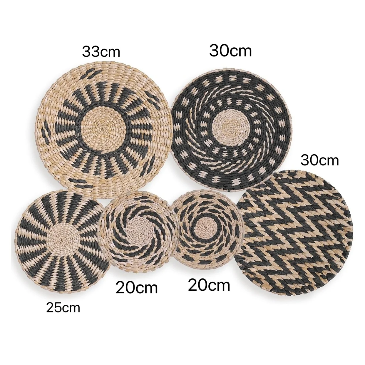 مجموعة ديكور حائط مكرامية مقسمة - طقم تعليق بوهو منسوج يدويًا من الشمال مع خرزات خشبية، فن جداري ثلاثي الأبعاد لخلفيات غرفة المعيشة #4