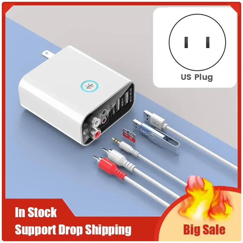 최고 상품 2-In-1 Bluetooth 송신기 수신기 벽 다기능 플라스틱 Bluetooth 오디오 어댑터(원격 미국 플러그 포함)