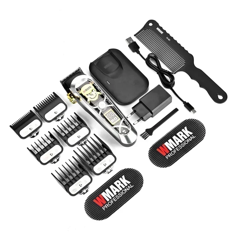 WMARK NG-130 Professionnel Sans Fil De Charge Tondeuse À Cheveux Barber Outils Type-C Wild Coupe-Cheveux Avec Base