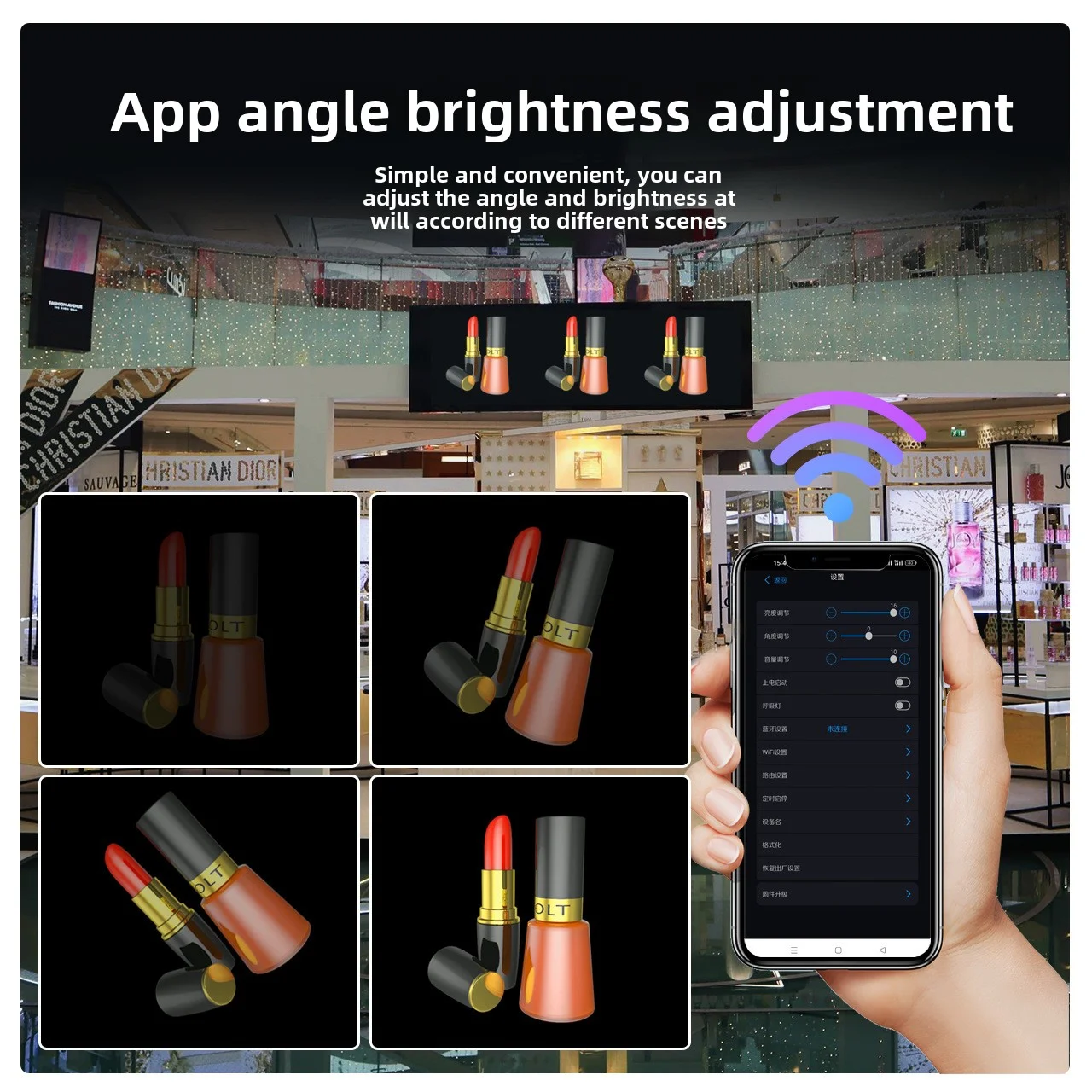 62cm Holographic Fan 722LED Sign Neon Beads 16G Memory Manual DIY Image Text LOGO Advertising Machine Holographic 3D Projector