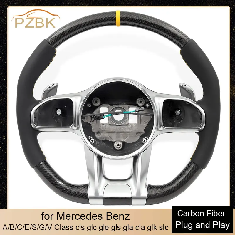 

Carbon Car Steering Wheel for Mercedes Benz AMG W213 W221 W222 W464 A/B/C/E/S/G/V Class cls glc gle gls G350 G63 G65 G500 GLE53