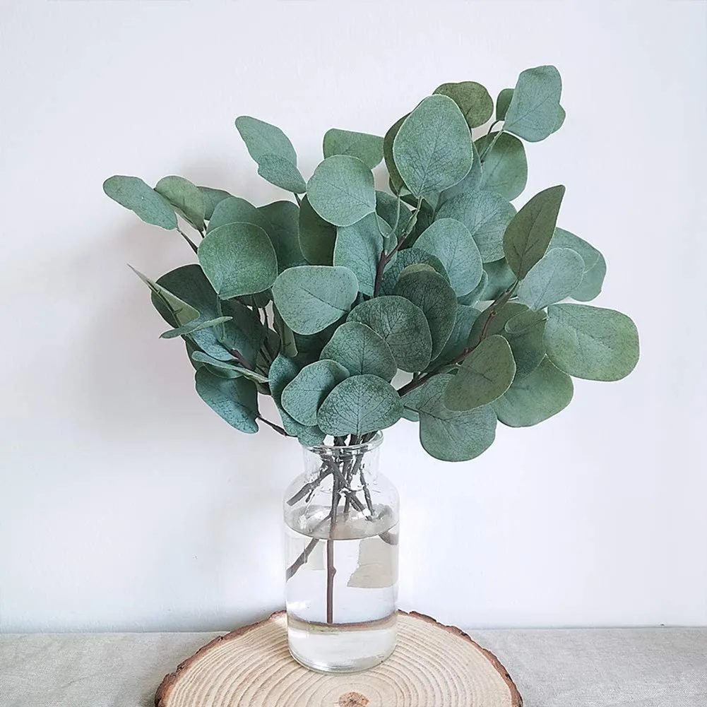 Simulate Eucalyptus Leaf Artificial Greenery Holiday Greens DIY Baby Shower Birthday Christmas Wedding Party New Year Decor