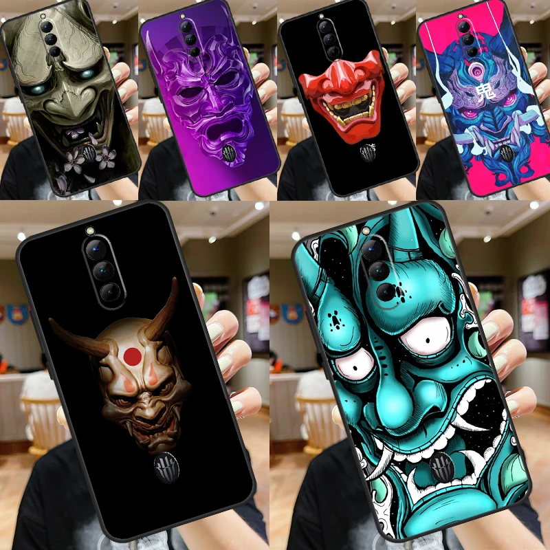 Japanese Oni Hannya Demon Mask Case For ZTE Nubia Red Magic 9 Pro Plus 5S 5G 6R 6 7 6S 7S 8 8S Pro Plus Back Cover Funda