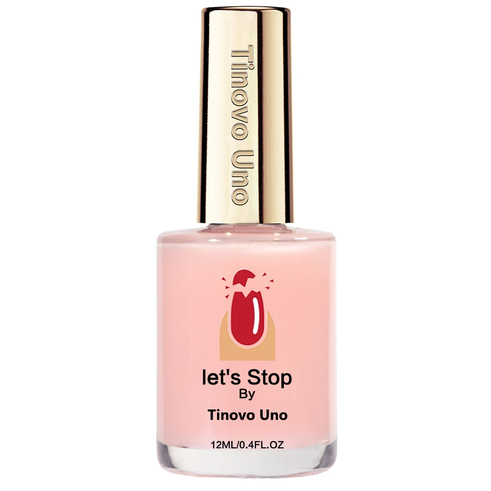 Tinovo Uno Natural Pink Nail Strengthener Lets Stop Brittle Soft Nails Hardener Keratin Nail Art Treatment Base Growth Oil Care