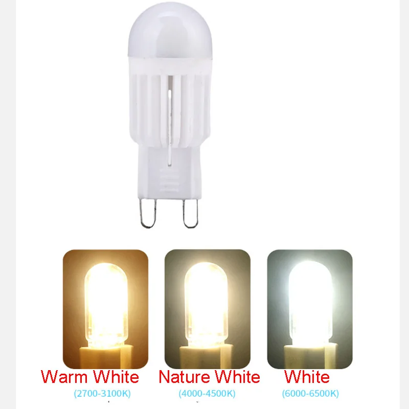

5pcs Dimmable G9 LED Bulb 220V Ceramic Hotel Pendant Crystal Light 3000k Nature White 4000k 6000k 2W 3W Bulb Plug in Chandelier