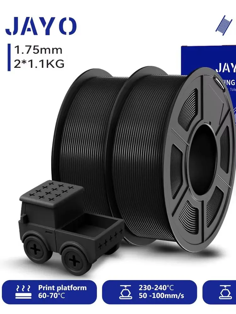 JAYO 2,2 kg 3D-PETG-Druckerfilament, 1,75 mm PETG-Druckerfilament, ordentlich gewickeltes 3D-Druckmaterial für Bambu FDM 3D-Drucker