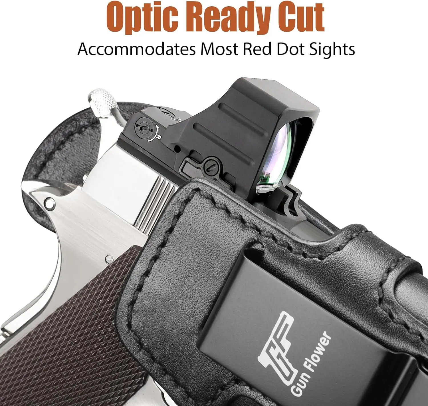 حافظة جلدية IWB 1911، لأسطوانة 5 بوصة 4.25 بوصة 4 بوصة، سكة حديد، بدون قضيب، كولت مناسب، قوة النخبة، كيمبر، جزيرة الصخور، سبرينغفيلد، تيسا، S&W، روجر