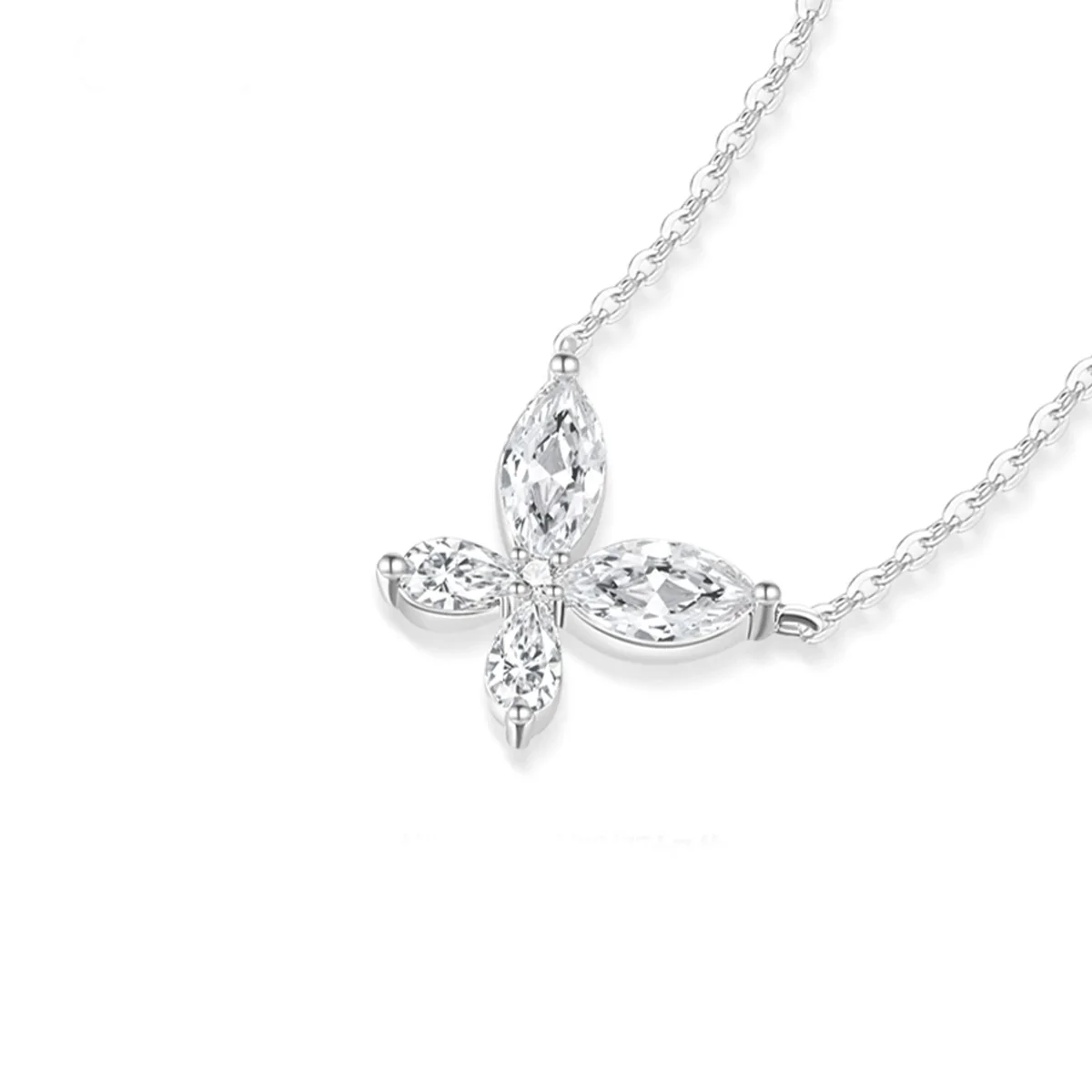 Butterfly Lab Diamonds Necklace PT950/14K/18K White Gold Luxury Necklace Anniversary Gift for Girlfriend/Wife