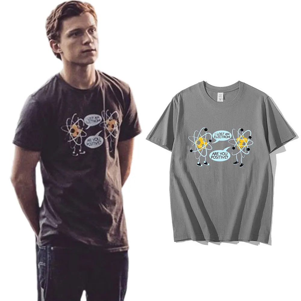 Tom Holland Same Style I Lost An Electron T Shirt Men Women High Quality Cotton T-shirts Fashion Graphics Streetwear Oversized