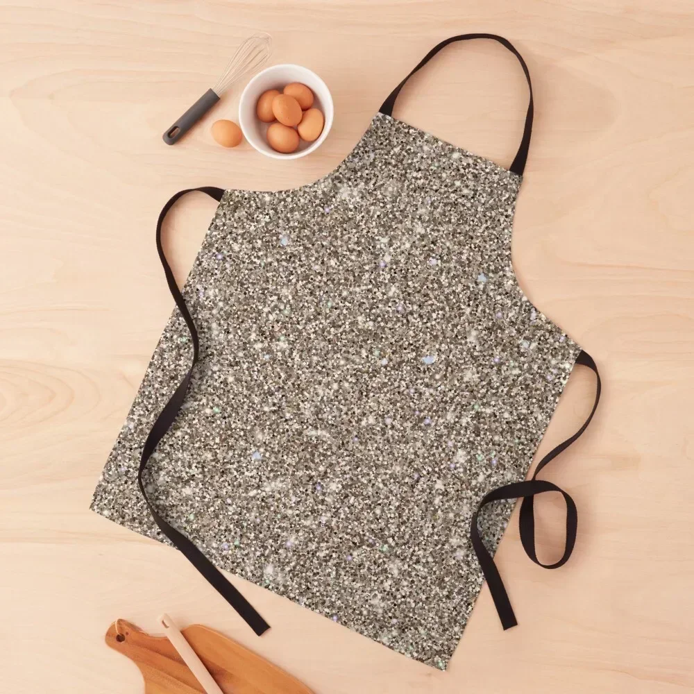 

Glamour glitter texture Sparkling beige Apron kitchen woman Waterproof Kitchen Woman Things For Home And Kitchen Apron