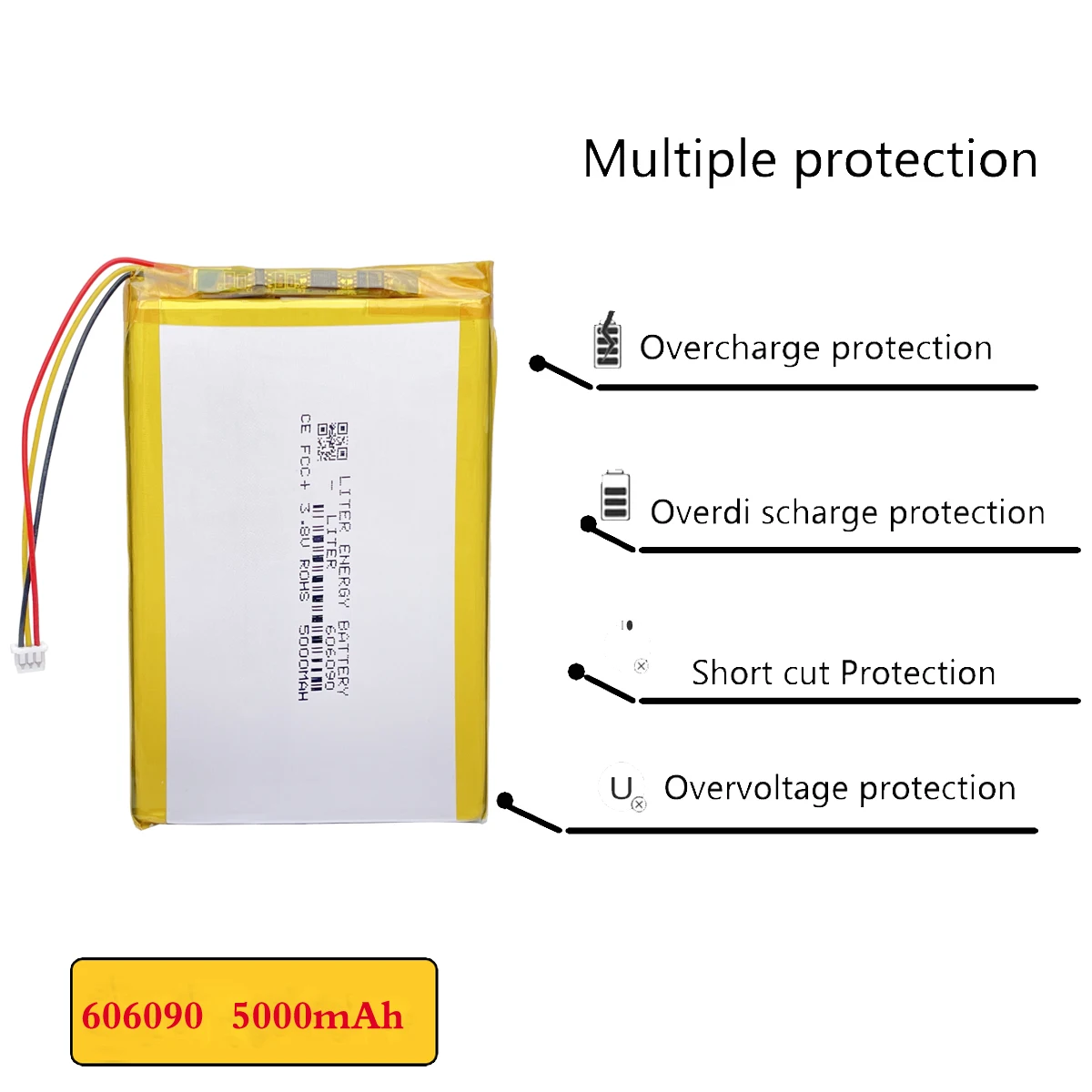 Wymień 3,8 V 606090   Bateria Lipo 5000 mAh do automatów do gier anbernic RG505 Konsola przenośna z otwartym źródłem