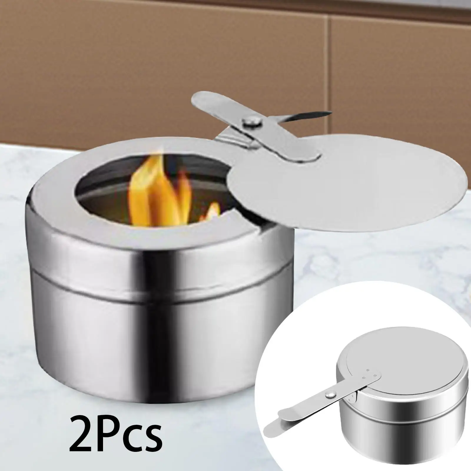 

2Pcs Canned Fuel Boxes Stainless Steel Fuels Holder with Cover Buffet Warmer Warming Trays for Buffet Food Warmer Party