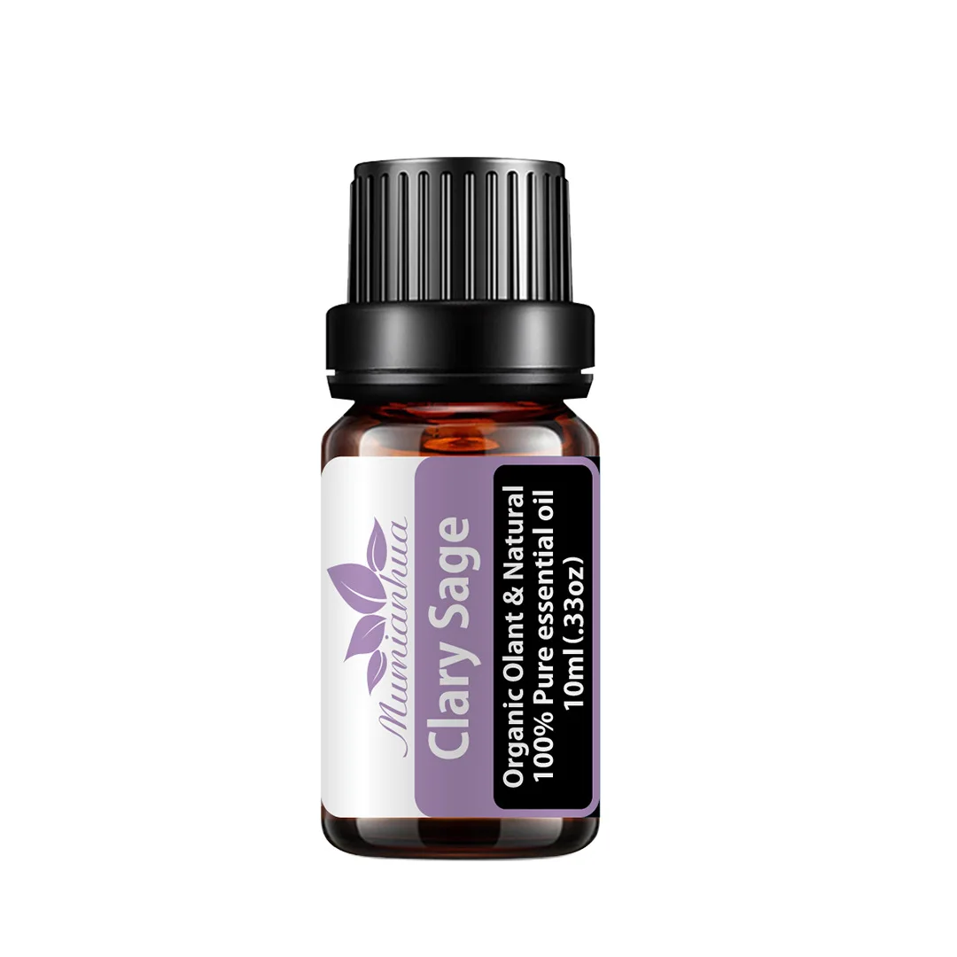 Clary Sage Essential Oil Premium Therapeutic Grade, 100% Pure and Natural, Perfect for Aromatherapy, Massage, Diffuser Dropper