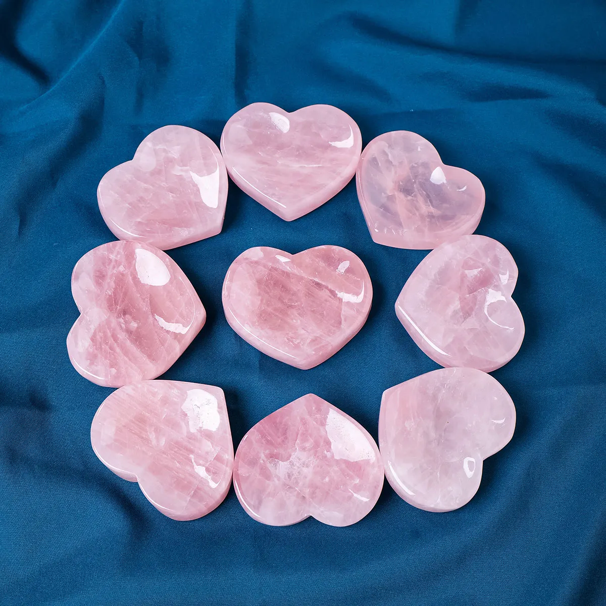 1pc Natural Stones Gem Carving Rose Quartz Plate Heart Crystal Bowl For Reiki Healing Meditation Decoration